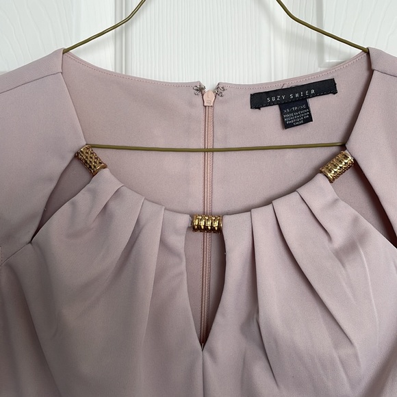 Suzy Shier two toned dress with beaded collar - Picture 3 of 7